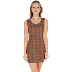 Brick Wall Brown Line Bodycon Dress by Mariart