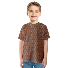 Brick Wall Brown Line Kids  Sport Mesh Tee