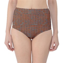 Brick Wall Brown Line High-waist Bikini Bottoms