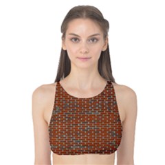 Brick Wall Brown Line Tank Bikini Top by Mariart