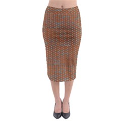 Brick Wall Brown Line Midi Pencil Skirt