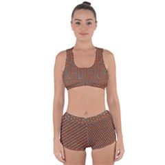 Brick Wall Brown Line Racerback Boyleg Bikini Set