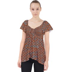 Brick Wall Brown Line Lace Front Dolly Top