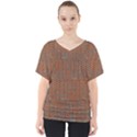 Brick Wall Brown Line V-Neck Dolman Drape Top View1