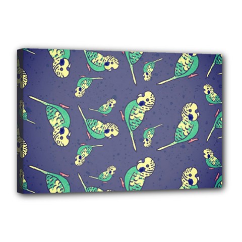 Canaries Budgie Pattern Bird Animals Cute Canvas 18  X 12  by Mariart