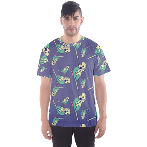 Canaries Budgie Pattern Bird Animals Cute Men s Sports Mesh Tee by Mariart