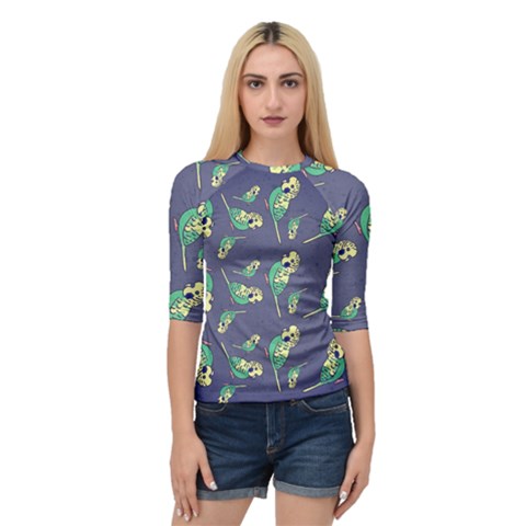 Canaries Budgie Pattern Bird Animals Cute Quarter Sleeve Raglan Tee by Mariart