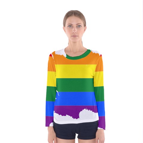 Flag Map Stripes Line Colorful Women s Long Sleeve Tee by Mariart