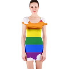 Flag Map Stripes Line Colorful Short Sleeve Bodycon Dress by Mariart