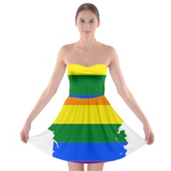 Flag Map Stripes Line Colorful Strapless Bra Top Dress