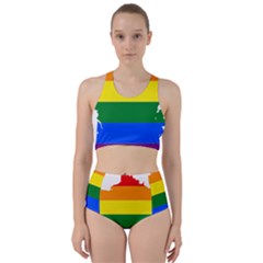 Flag Map Stripes Line Colorful Racer Back Bikini Set by Mariart