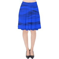 Dark Blue Stripes Seamless Velvet High Waist Skirt by Mariart