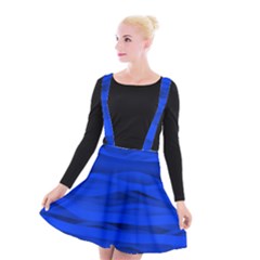 Dark Blue Stripes Seamless Suspender Skater Skirt by Mariart