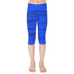 Dark Blue Stripes Seamless Kids  Capri Leggings 