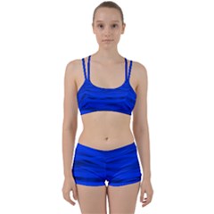 Dark Blue Stripes Seamless Women s Sports Set