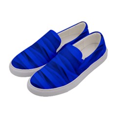 Dark Blue Stripes Seamless Women s Canvas Slip Ons by Mariart