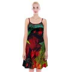 Flower Power, Wonderful Flowers, Vintage Design Spaghetti Strap Velvet Dress by FantasyWorld7