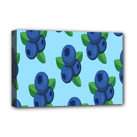 Fruit Nordic Grapes Green Blue Deluxe Canvas 18  X 12   by Mariart