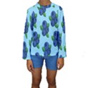 Fruit Nordic Grapes Green Blue Kids  Long Sleeve Swimwear View1