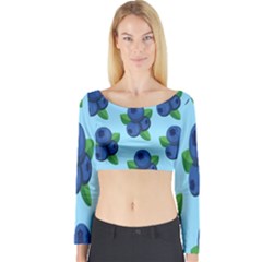 Fruit Nordic Grapes Green Blue Long Sleeve Crop Top