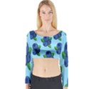 Fruit Nordic Grapes Green Blue Long Sleeve Crop Top View1