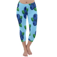 Fruit Nordic Grapes Green Blue Capri Winter Leggings 