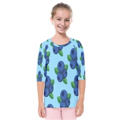 Fruit Nordic Grapes Green Blue Kids  Quarter Sleeve Raglan Tee