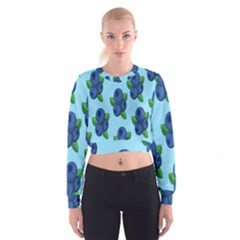 Fruit Nordic Grapes Green Blue Cropped Sweatshirt