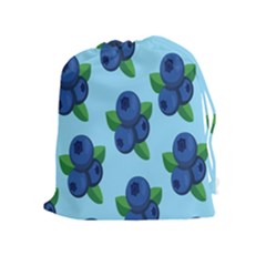 Fruit Nordic Grapes Green Blue Drawstring Pouches (extra Large)