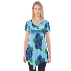 Fruit Nordic Grapes Green Blue Short Sleeve Tunic 