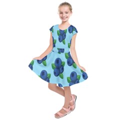 Fruit Nordic Grapes Green Blue Kids  Short Sleeve Dress by Mariart