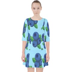 Fruit Nordic Grapes Green Blue Pocket Dress