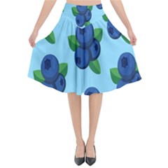 Fruit Nordic Grapes Green Blue Flared Midi Skirt by Mariart