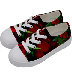 Flower Power, Wonderful Flowers, Vintage Design Kids  Low Top Canvas Sneakers by FantasyWorld7