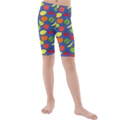 Fruit Melon Cherry Apple Strawberry Banana Apple Kids  Mid Length Swim Shorts