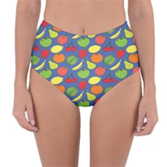 Fruit Melon Cherry Apple Strawberry Banana Apple Reversible High-waist Bikini Bottoms