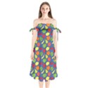 Fruit Melon Cherry Apple Strawberry Banana Apple Shoulder Tie Bardot Midi Dress View1