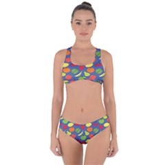 Fruit Melon Cherry Apple Strawberry Banana Apple Criss Cross Bikini Set by Mariart