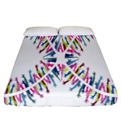 Free Symbol Hands Fitted Sheet (queen Size) by Mariart