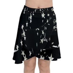 Falling Spinning Silver Stars Space White Black Chiffon Wrap by Mariart