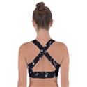 Falling Spinning Silver Stars Space White Black Cross Back Sports Bra View2