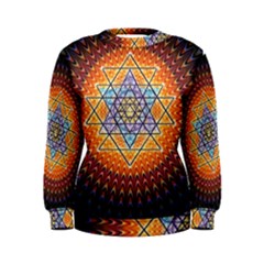 Cosmik Triangle Space Rainbow Light Blue Gold Orange Women s Sweatshirt by Mariart