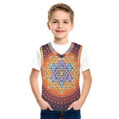 Cosmik Triangle Space Rainbow Light Blue Gold Orange Kids  Sportswear by Mariart