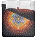 Cosmik Triangle Space Rainbow Light Blue Gold Orange Duvet Cover Double Side (King Size) View1