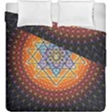 Cosmik Triangle Space Rainbow Light Blue Gold Orange Duvet Cover Double Side (King Size) View2