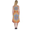 Cosmik Triangle Space Rainbow Light Blue Gold Orange Midi Sleeveless Dress View2