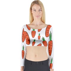 Fruit Vegetable Carrots Long Sleeve Crop Top