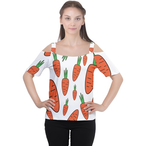 Fruit Vegetable Carrots Cutout Shoulder Tee by Mariart