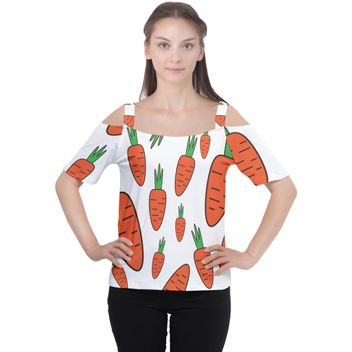 Fruit Vegetable Carrots Cutout Shoulder Tee