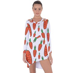 Fruit Vegetable Carrots Asymmetric Cut-out Shift Dress by Mariart